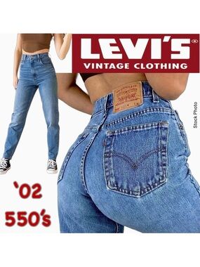 2002 LEVI’S 550 Relaxed Fit High Rise Tapered Jeans 14L (~W31 L32)